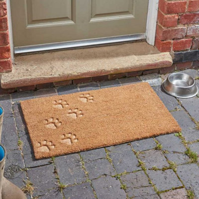 Marco Paul Large Coir Paw Print Non-Slip PVC Backing Doormat