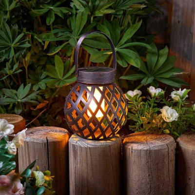 Marco Paul Large Woven Effect Solar Powered Hanging Lantern
