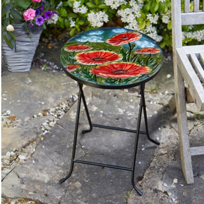 Marco Paul Poppy Stained Glass Small Round Coffee Table