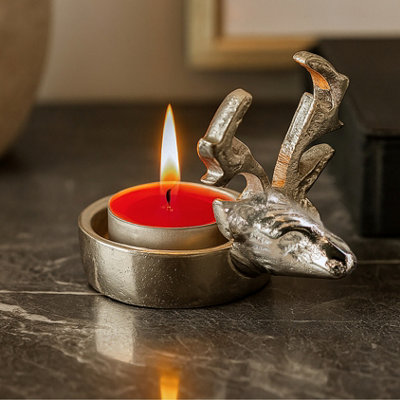 Portacandele Natalizio Avvento Natale HHG-799 Legno Bianco Argento Circolare Senza Candele 81164153