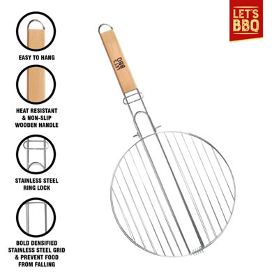 Marco Paul Round BBQ Mesh Grill Basket Rack