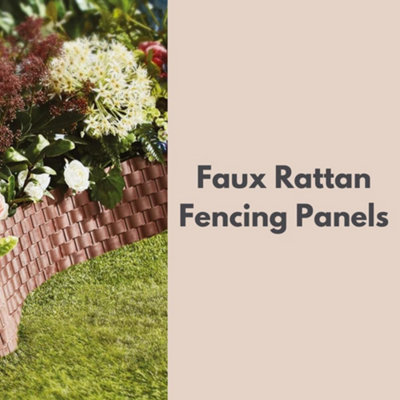 Marco Paul Set of 4 Decorative Faux Rattan Garden Fencing