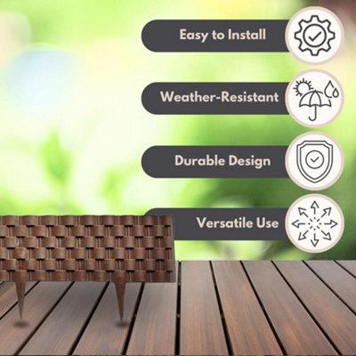 Marco Paul Set of 4 Decorative Faux Rattan Garden Fencing