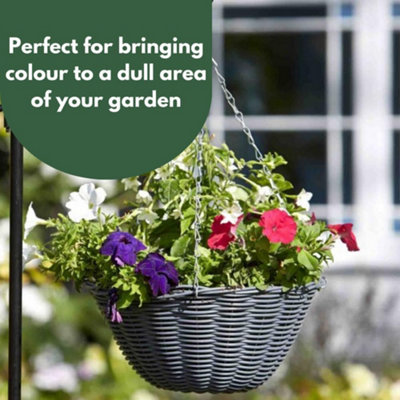 Marco Paul Slate Rattan Hanging Basket