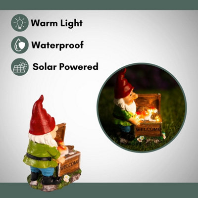 Marco Paul Solar LED Garden Gnome Treasure Chest Ornament