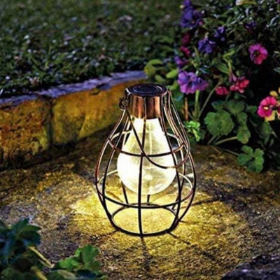 Marco Paul Solar Powered Copper Hanging Firefly Lantern with LED Light