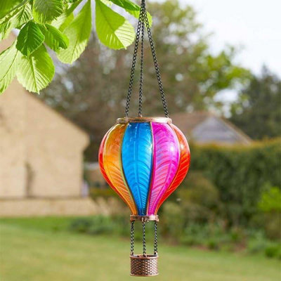 Marco Paul Solar Powered LED Hot Air Balloon Hanging Lantern Decoration