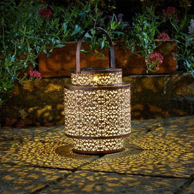 Marco Paul Solar Powered Table Lantern Hanging For Outdoor Silhouette Lamp Garden Light