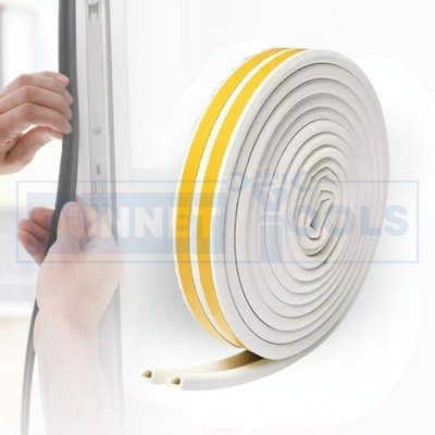 Marco Paul White 5m Rubber Seal Strip Draught Excluder