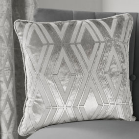 Marco Soft Velvet Filled Cushion With Woven Geo Pattern