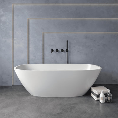 Marco Tielle Leonardo Matte White Luxury Freestanding Resin Stone Bath 1600x750mm Price Comparisons | Compare The Build
