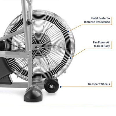 Marcy AIR-1 Deluxe Dual Action Fan Exercise Bike, LCD Display, Upper ...