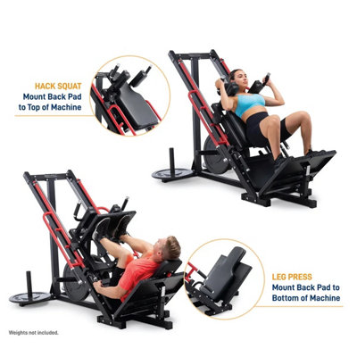 Marcy MWM-0418 Leg Press & Hack Squat Machine 2-in-1 Multi Gym with ...