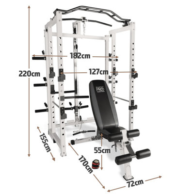 MARCY PRO SM-4231 FOLDING POWER CAGE & WEIGHT BENCH