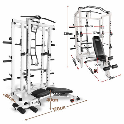 MARCY PRO SM-4231 FOLDING POWER CAGE & WEIGHT BENCH