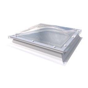 Mardome Trade Polycarbonate Roof Light 1050mm x 1050mm, Double Skin, Clear, Fixed, Manual Trickle Vents with 150mm PVC Kerb