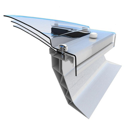 Mardome Trade Polycarbonate Roof Light 1200mm x 600mm, Triple Skin, Clear, Fixed, Non-Vented with 150mm PVC Kerb