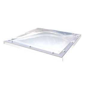 Mardome Trade Polycarbonate Roof Light Dome Only 1200mm x 1200mm, Triple Skin, Clear, Fixed, Manual Trickle Vents