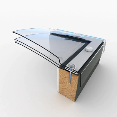 Mardome Trade Polycarbonate Roof Light Dome Only 1200mm x 600mm, Triple Skin, Clear, for Timber Upstand, Fixed, Non-Vented