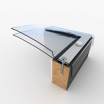Mardome Trade Polycarbonate Roof Light Dome Only 600mm x 600mm, Double Skin, Clear, for Timber Upstand, Fixed, Non-Vented