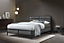 Marford PU/Metal Bed Frame Black/Grey 5ft King Size