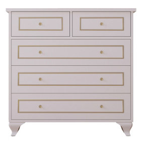 MARIE 3+2 Gold White Chest Of Drawers
