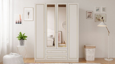 Gold deals mirrored wardrobe