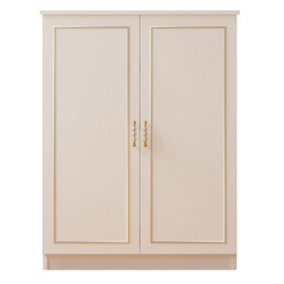 MARIE Gold White Shoe Cabinet With 2 Doors