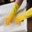 Marigold Extra Life Yellow Cotton Lined Anti Slip Rubber Gloves Large Pack of 6