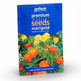 Marigold French Dwarf Double Mixed Flower Seeds (Approx. 95 seeds) - By Jamieson Brothers