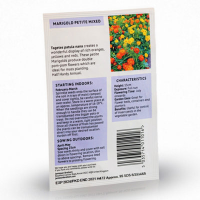 Marigold French Dwarf Double Mixed Flower Seeds (Approx. 95 seeds) - By Jamieson Brothers - 4