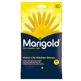 Marigold Kitchen Gloves Extra Life For A Brighter Clean Medium Size