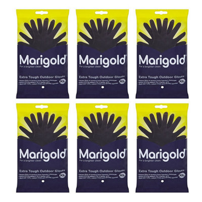 Marigold Rubber Gloves Extra Tough Outdoor Cleaning - Extra Large x 6