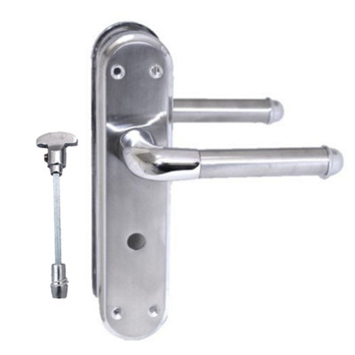 Marina Door Handle Two Tone Bathroom Lock Lever - Chrome and Satin by Betley Butterfly Price Comparisons | Compare The Build
