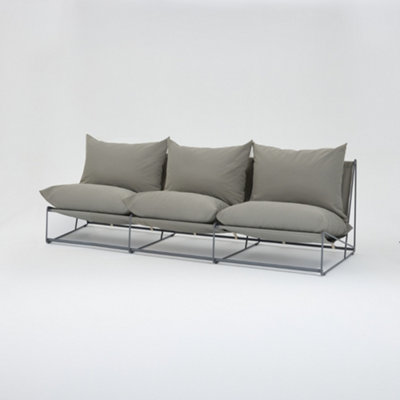 Marina Steel 3 Seater Garden Chair, Grey