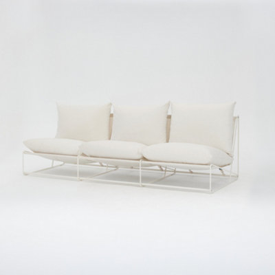 Marina Steel 3 Seater Garden Chair, White