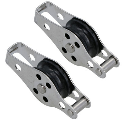 Marine Pulley Block With 25mm Diameter Nylon Wheel 316 Grade Stainless Steel 2pc
