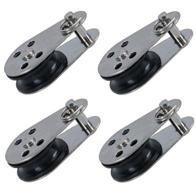 Marine Pulley Block with Removable Pin 26mm D Nylon Wheel Stainless Steel 4pc