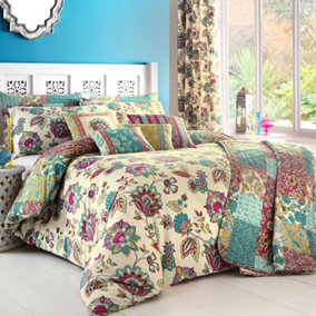 Marinelli Hand Painted Floral Print Duvet Cover Set