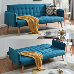 Mario Click Clack 3 Seater Double Sofa Bed - Blue