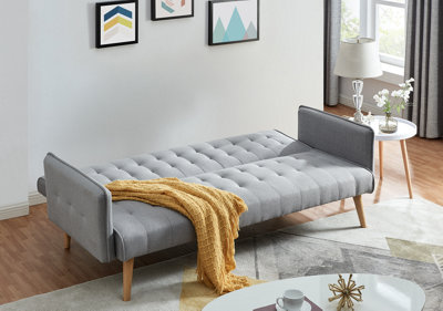 Mario Click Clack 3 Seater Double Sofa Bed - Grey