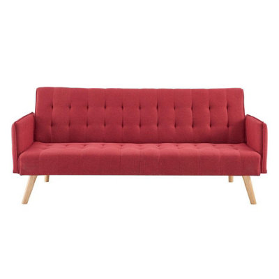 Mario Click Clack 3 Seater Double Sofa Bed - Red