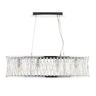 Marissa 4-Light Chrome Linear Ceiling Pendant