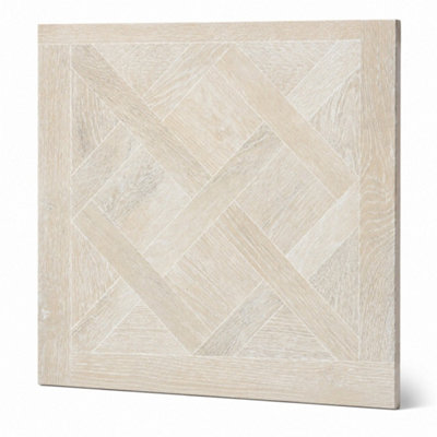 Marivelle Maple Wood Effect Outside Floor Tile (12 Pack - 3 Box - 4.32m2 Coverage) - Tile - 60cm x 60cm - Elegant Parquet Geometry