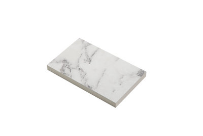 Mariz - 12mm Compact Laminate White Marble Kitchen Steel Radius 25 1.5 ...