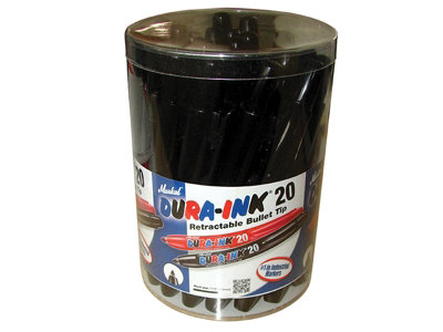 Markal MRK-96577 DURA-INK 20 Retractable Marker - Black (Tub 24) MKL96577