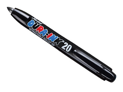 Markal MRK-96577 DURA-INK 20 Retractable Marker - Black (Tub 24) MKL96577