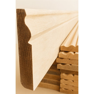 Marlborough - Premium Ogee European Oak Skirting - 21mm (T) x 200mm (H) x 3000mm (L) - (Bundle Of 5)