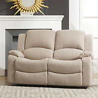 Marldon 150cm Wide Beige Fabric 2 Seat Electrically Operated Reclining 2 Seat Sofa