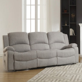 Marldon 201cm Wide Dark Grey Fabric 3 Seat Electrically Operated Reclining 3 Seat Sofa